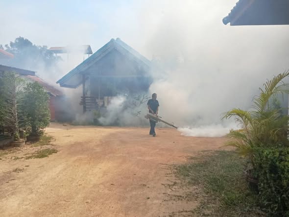 การปฎิบัติงานของพนักงานเทศบาล กองสาธารณสุขและสิ่งแวดล้อม
ด้วยการบริหารของ นายยงยุทธ พิริยสถิต นายกเทศมนตรีตำบลเกาะพะงัน มอบหมายให้
นายกิตติ บัวสมุย รองนายกฯ สั่งการให้ นางสาวนฎกร โบซเคิร์ต ผู้อำนวยการกองสาธารณสุขและสิ่งแวดล้อม
ให้นำพนักงานออกฉีดพ่นหมอกควันกำจัดยุงลาย บริเวณสวนป่า-พงันวิลล่า